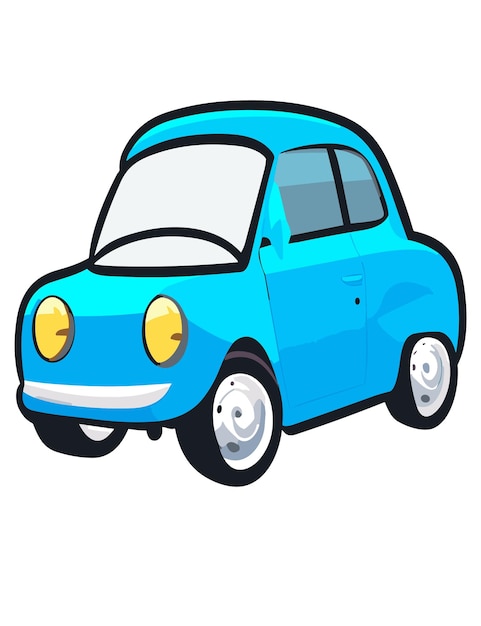 Carro dos desenhos animados Clipart 2D Vector Design