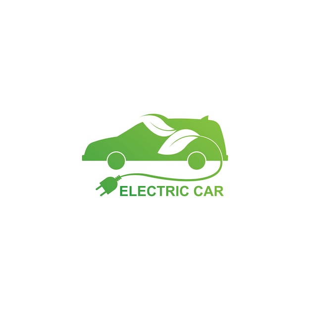 Carro elétrico e ícone de símbolo de estação de carregamento elétrico