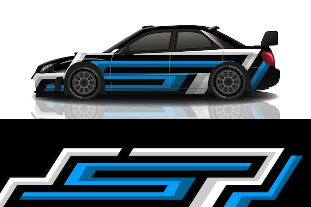 Carro esporte decalque envoltório projeto vector