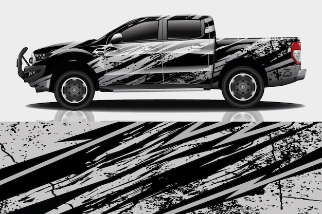 carro esporte decalque envoltório projeto vector