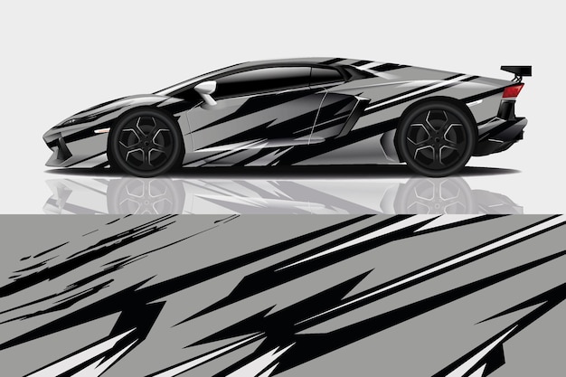 carro esporte decalque envoltório projeto vector