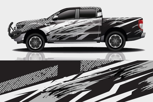 carro esporte decalque envoltório projeto vector