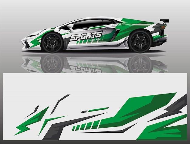 Carro esporte decalque envoltório projeto vector