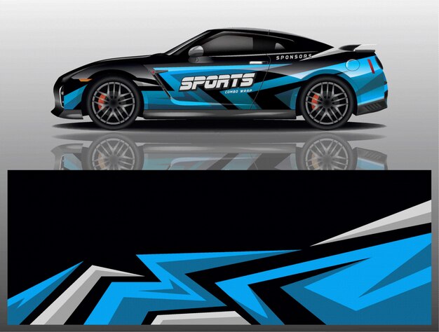 carro esporte decalque envoltório projeto vector