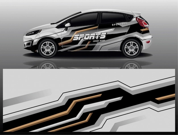 Carro esporte decalque envoltório projeto vector