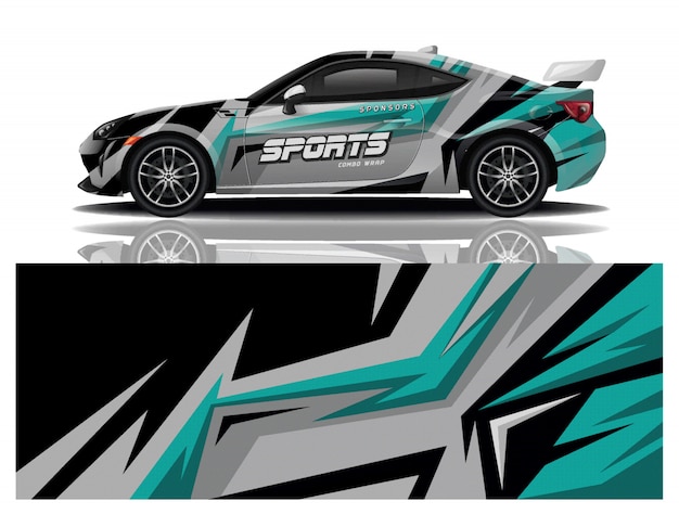 Carro esporte decalque envoltório projeto vector