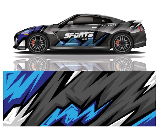 Carro esporte decalque envoltório projeto vector