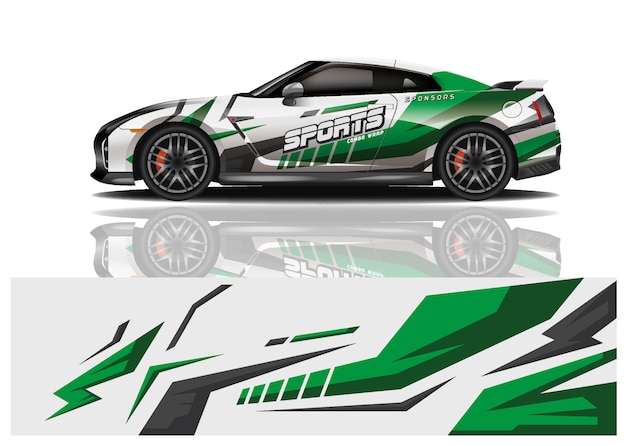 Carro esporte decalque envoltório projeto vector