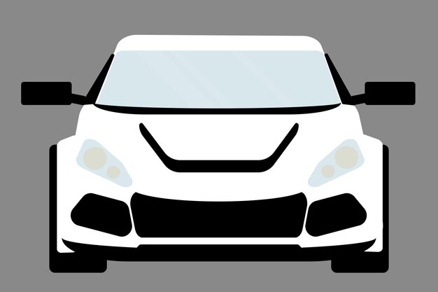 Carro esportivo branco sobre uma ilustração vetorial de fundo branco