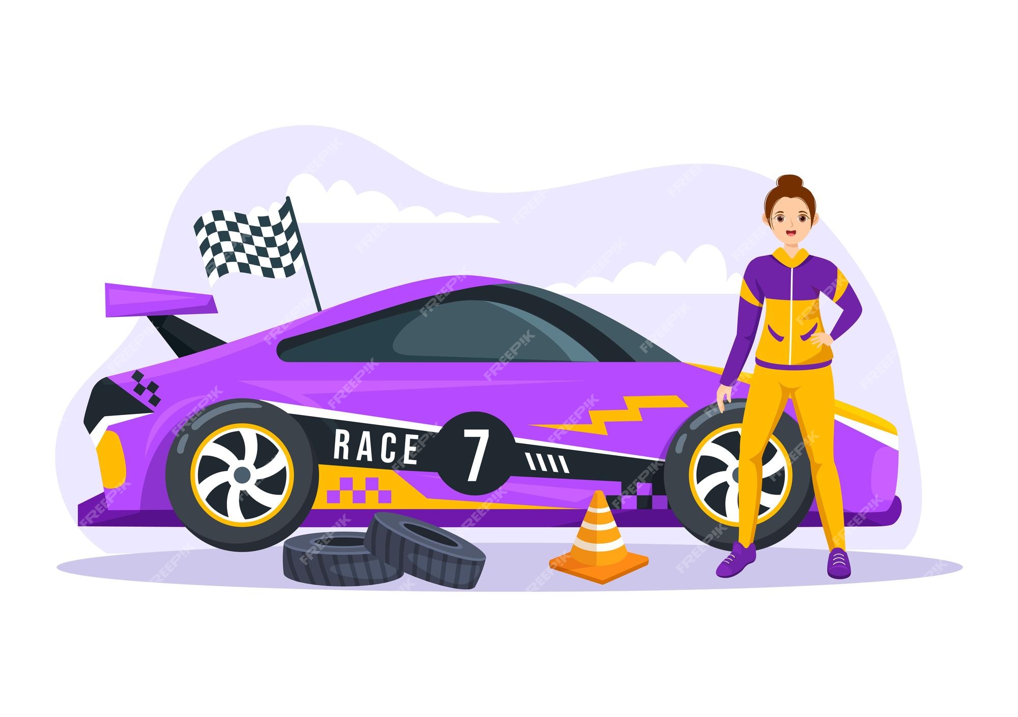 Fórmula De Corrida De Carros Alcança Em Circuito De Corrida a Ilustração De  Desenho Animado Da Linha De Chegada Para Ganhar O Camp Ilustração do Vetor  - Ilustração de marcar, piloto: 251839760