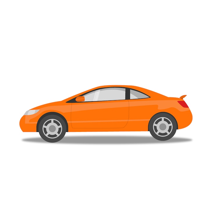 Vetor carro laranja isolado ilustração vetorial