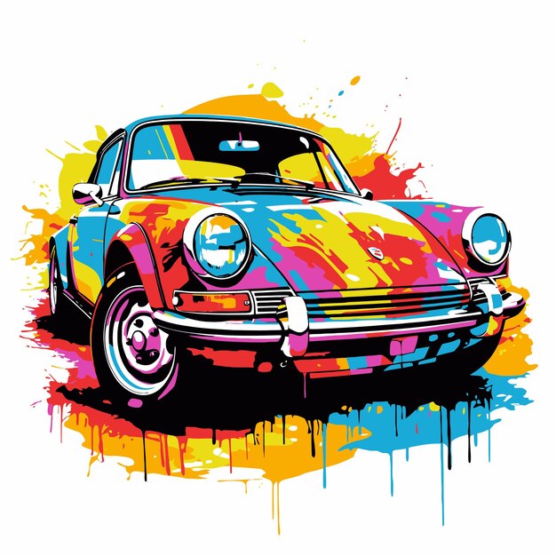 Vetor carro pop art