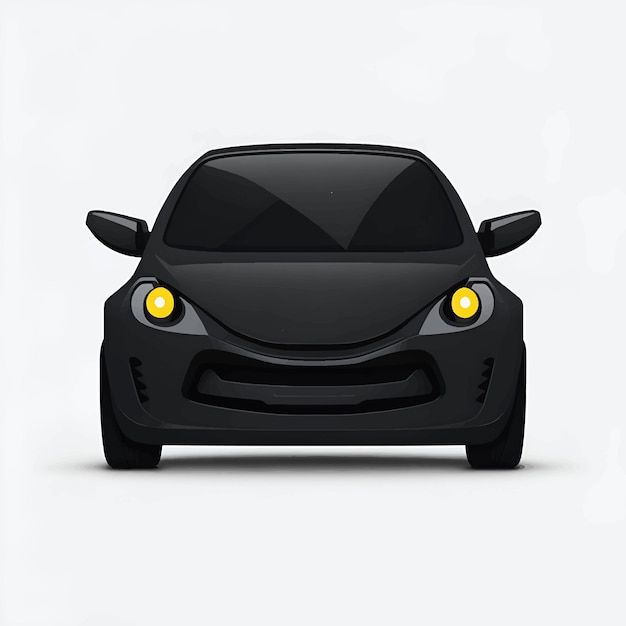 Vetor carro preto, emoticon, carro engraçado, rosto, personagem, sorrisos, ícones, vetorial, ilustração
