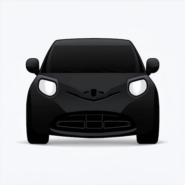 Vetor carro preto, emoticon, carro engraçado, rosto, personagem, sorrisos, ícones, vetorial, ilustração