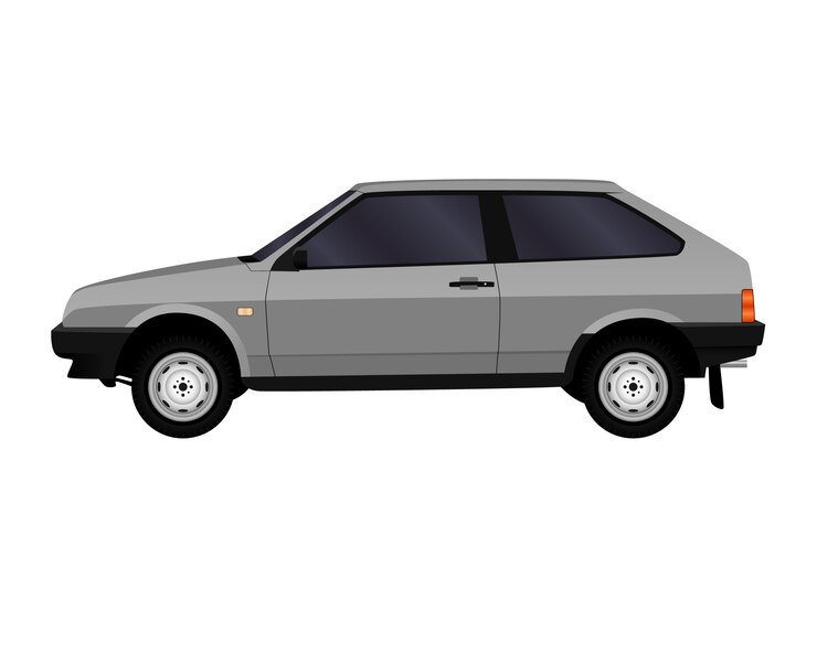 Vetor carro realista. hatchback. vista lateral