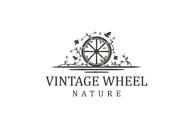 Carro roda veículo design de logotipo tradicional vagão agrícola carrinho de madeira carrinho de madeira rústico tradicional d