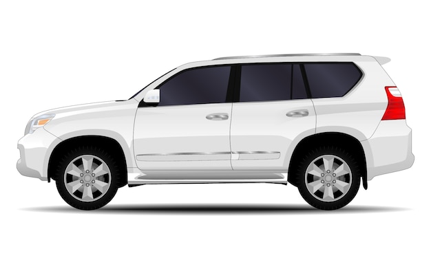 Carro suv realista. vista lateral.