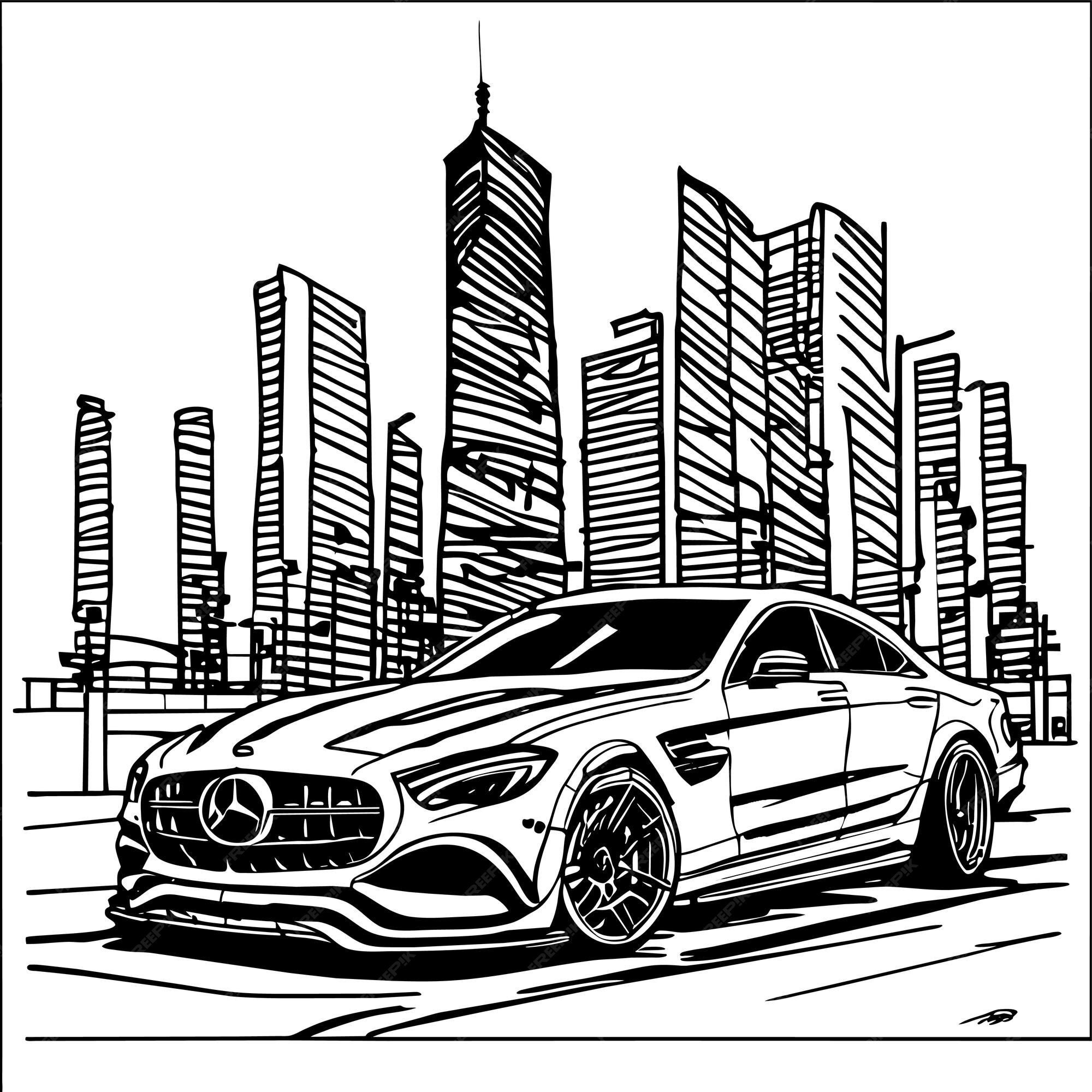 Desenhos de carros de corrida para colorir - Folhas imprimíveis