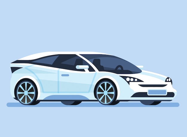 Carro. Veículo futurista inteligente.