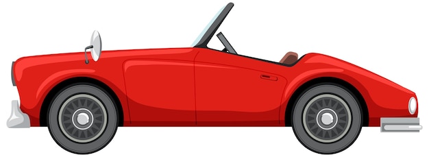 Carro vermelho clássico em estilo cartoon