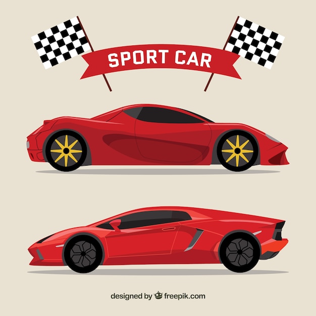 Carros desportivos vermelhos