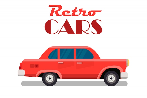 Carros retrô, modelo de banner web sedan vintage