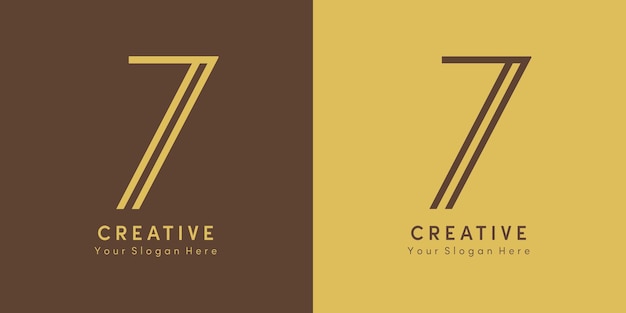 Carta 7 de design de logo de luxo