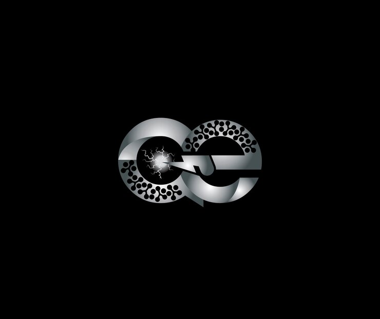 Vetor carta ae logotipo de tecnologia abstrata de energia elétrica com design criativo cor prata