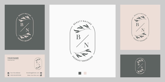 Carta com design de logotipo de folhagem floral botânica para convite de casamento, branding, loja.