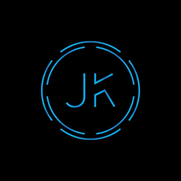 Carta criativa JK Logo Design Vector Modelo Carta digital ligada JK Logo Design