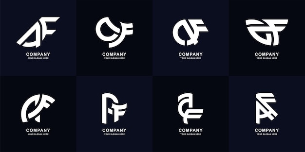 Carta de coleção AF ou um design de modelo de logotipo de monograma