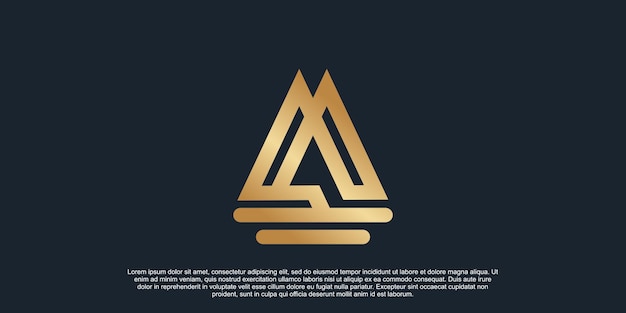 Carta de design de logotipo de ícone de monograma gradiente dourado a para negócios com conceito criativo vetor premium