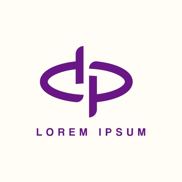 Carta de logotipo DP utilizável para logotipos comerciais e de marca Elemento de modelo de design de logotipo vetorial plano