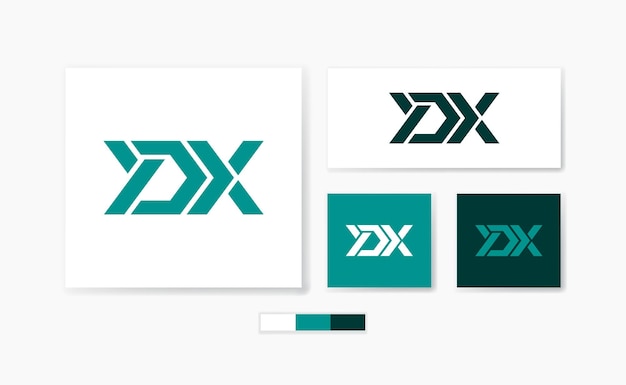 Carta dx carta px carta ydx logotipo vetor premium