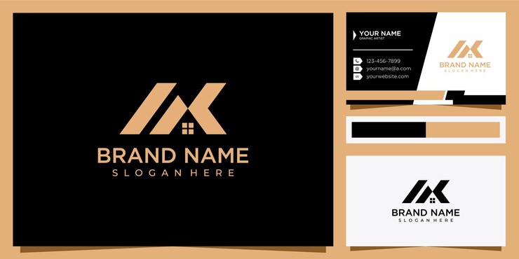 Carta elegante MK conceito de design de logotipo imobiliário design de logotipo mk