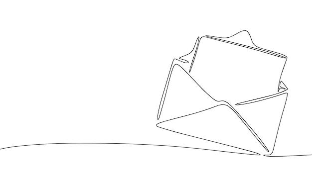 Vetor carta em envelope desenho contínuo de uma linha ilustração vetorial ilustração de linha simples