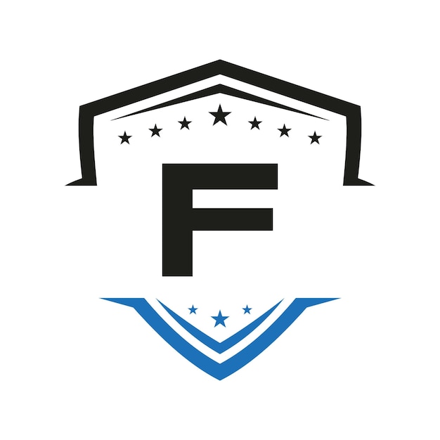 Carta f automotive shield logo vector template transporte logo símbolo
