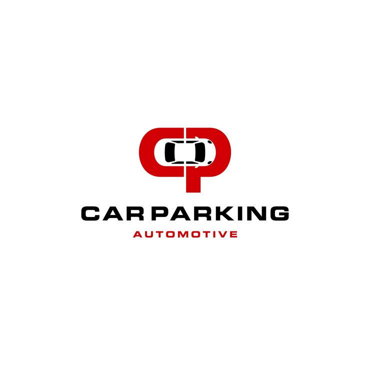 Carta inicial CP PC com Inspiração de Design de Logo de Espaço Negativo de Veículo Automotivo de Carro