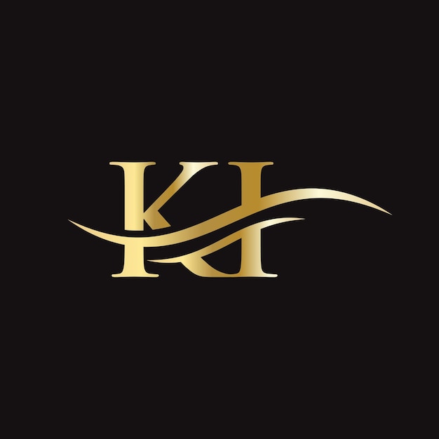 Vetor carta ki criativa com conceito de luxo design moderno de logotipo ki para negócios e identidade da empresa
