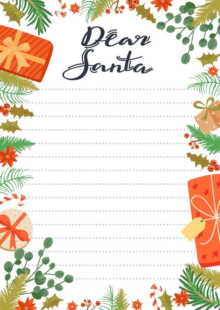 Vetor carta para o modelo de papai noel.