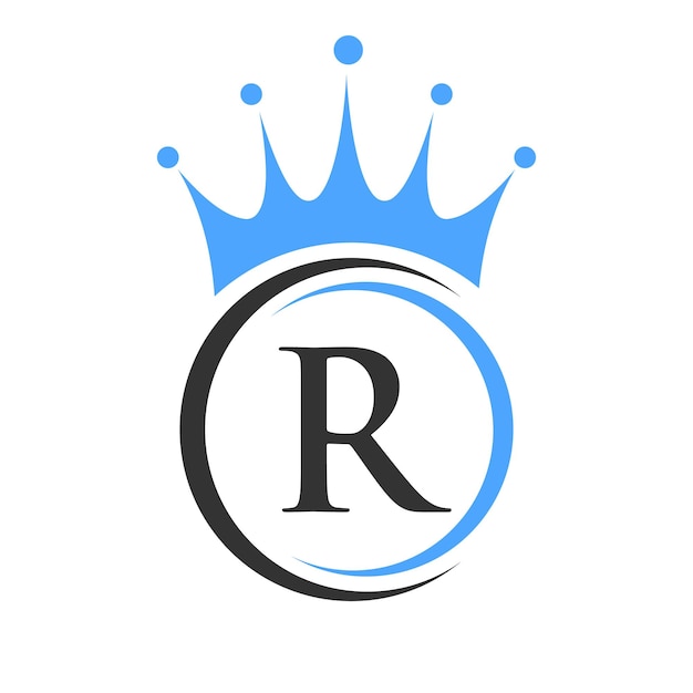 Vetor carta r logotipo da coroa modelo logotipo da coroa real signo de luxo para beleza moda estrela símbolo elegante