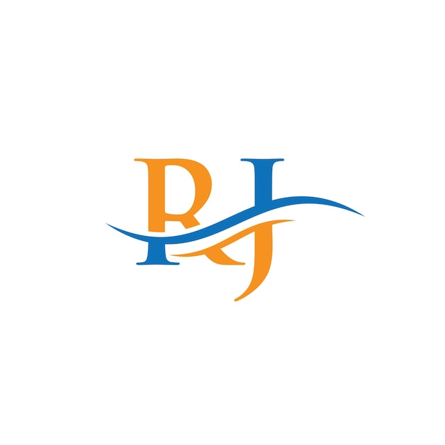 Carta rj criativa com conceito de luxo modern rj logo design para negócios e identidade da empresa