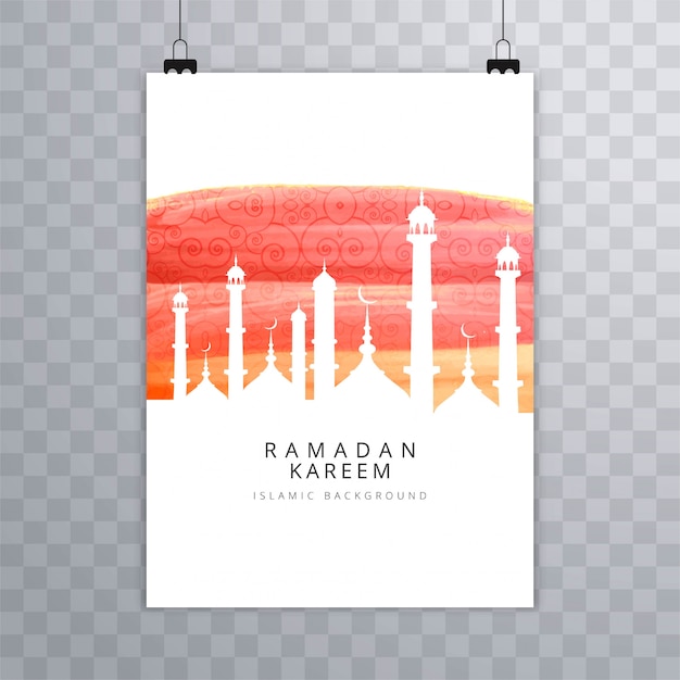 Cartão bonito design de brochura ramadan kareem