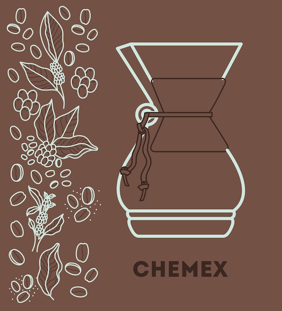 Cartão chemex de café