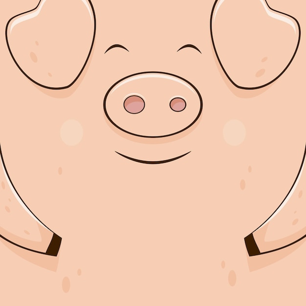 Cartão com cara de porco sorridente