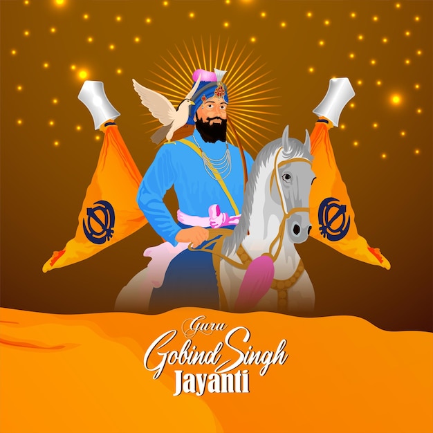 Cartão comemorativo de guru gobind singh jayanti