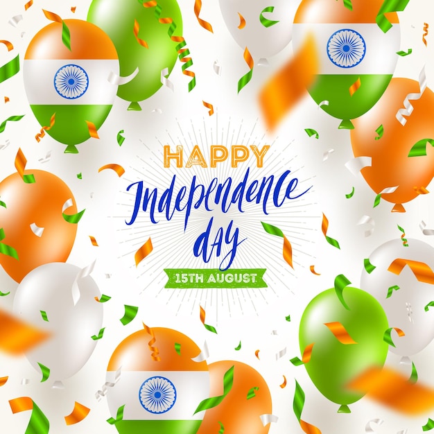 Cartão comemorativo do dia da independência da índia