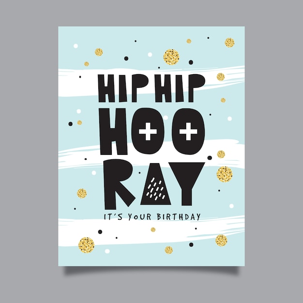 Cartão de aniversário com tipografia