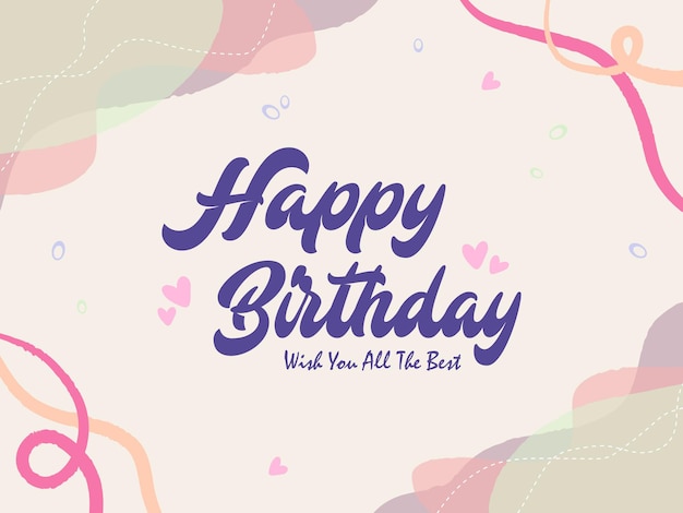 Cartão de aniversário de design minimalista moderno com fundo estético