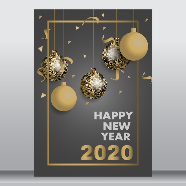 Cartão de ano novo ou cartaz